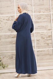 Navy Blue Hijab Abaya 3221L - 4