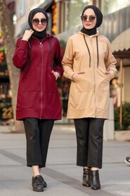 Biscuit Hijab Coat 32450BS - 4