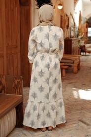 Navy Blue Hijab Dress 23121L - 2