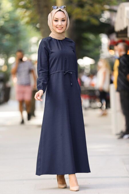 Navy Blue Hijab Dress 4325L - Neva-style.com