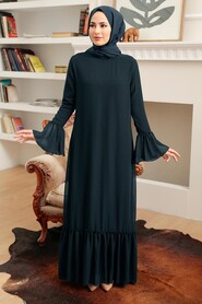 Navy Blue Hijab Dress 5729L - NEVA STYLE