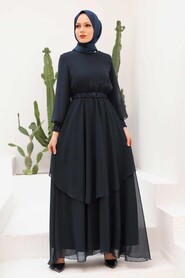  Modern Navy Blue Muslim Fashion Wedding Dress 5489L - 1