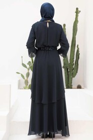  Modern Navy Blue Muslim Fashion Wedding Dress 5489L - 2