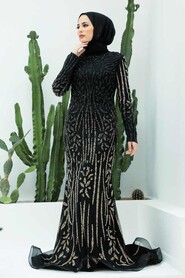  Luxorious Black Muslim Evening Gown 820S - 4