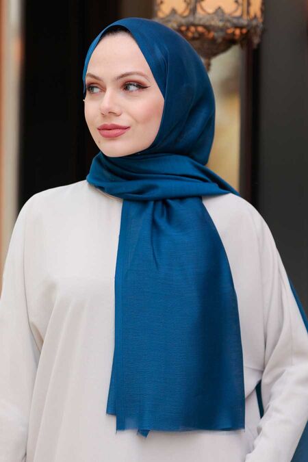 Navy Blue Hijab Shawl 48410L - NEVA STYLE