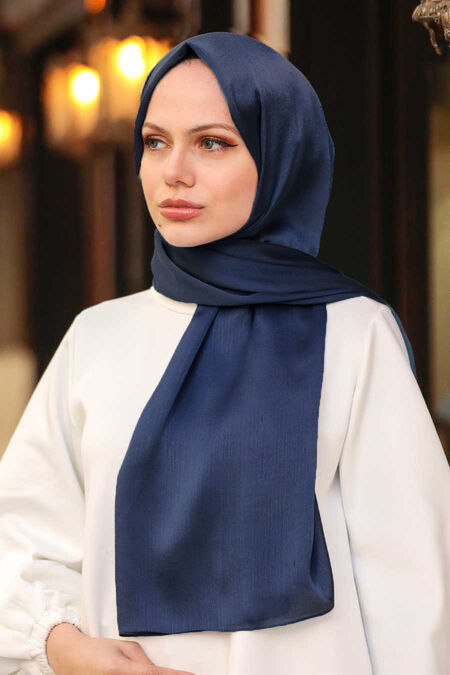 Navy Blue Hijab Shawl 4990L - NEVA STYLE