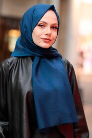Navy Blue Hijab Shawl 7547L - NEVA STYLE