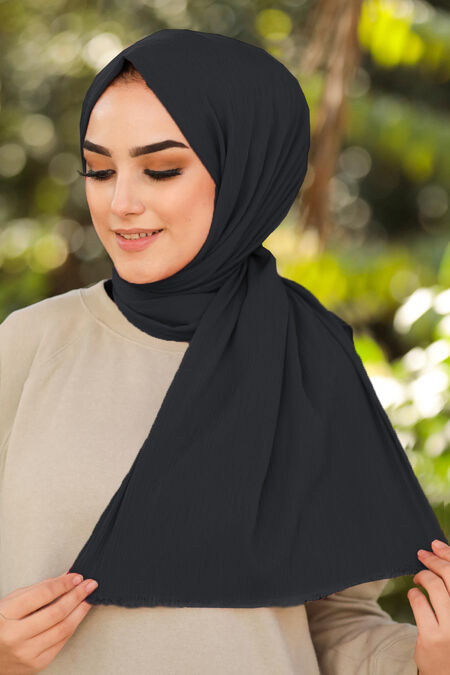 Navy Blue Hijab Shawl 7571L - NEVA STYLE