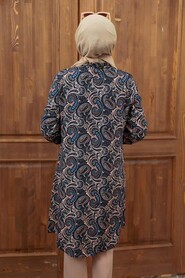 Navy Blue Hijab Tunic 11522L - 3