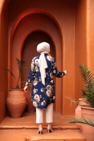 Navy Blue Hijab Tunic 11550L - 3