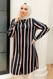 Navy Blue Hijab Tunic 11584L - 2