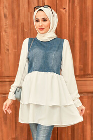 Navy Blue Hijab Tunic 221128L - 3