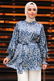 Navy Blue Hijab Tunic 2445L - 2