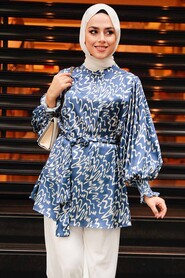 Navy Blue Hijab Tunic 2445L - 1