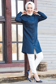 Navy Blue Hijab Tunic 56060L - 2