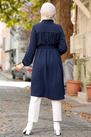 Navy Blue Hijab Tunic 5641L - 4