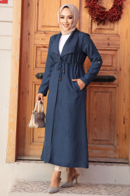 Navy Blue Long Sleeve Coat 11341L - 2