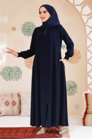 Navy Blue Modest Abaya 45294L - 3