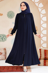 Navy Blue Modest Abaya 45294L 