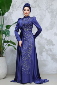 Navy Blue Modest Bridesmaid Dress 4303L 