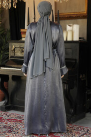 Navy Blue Modest Gown 25261L - 3