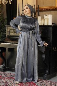 Navy Blue Modest Gown 25261L - 2