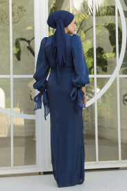 Navy Blue Modest Gown 47261L - 3