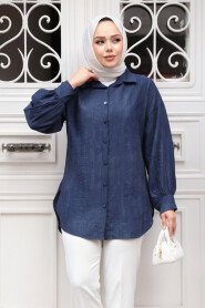 Navy Blue Modest Top 10113L - 1