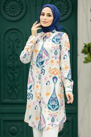 Navy Blue Modest Top 11676L - 2
