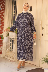 Navy Blue Modest Top 10536L - 2