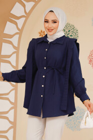 Navy Blue Modest Tunic 10131L - 3