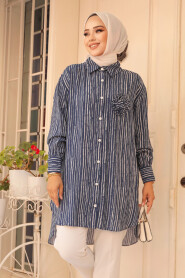 Navy Blue Modest Tunic 10514L 