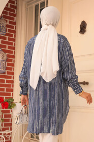 Navy Blue Modest Tunic 10514L - 4