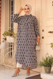 Navy Blue Modest Tunic 10537L 