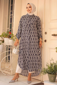 Navy Blue Modest Tunic 10537L - 2