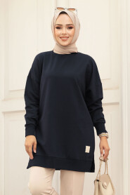 Navy Blue Modest Tunic 30644KL 