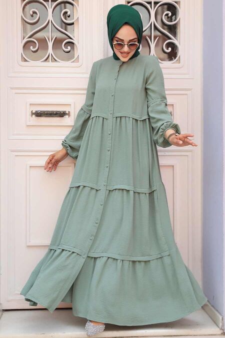  Almond Green High Quality Dress 5850CY - NEVA STYLE