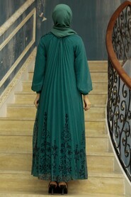  Almond Green Hijab Dress 3817CY - 2