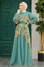 Almond Green Hijab Dress 39822CY - 2