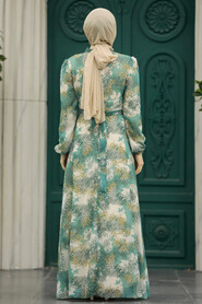  Almond Green Hijab For Women Dress 27944CY - 3