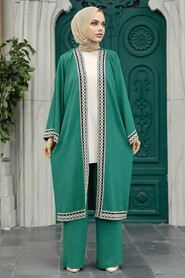  Almond Green Hijab For Women Triple Suit 5237CY - 2