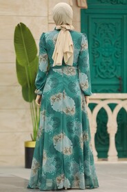  Almond Green Hijab Maxi Dress 279323CY - 2