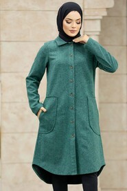 Neva Style - Almond Green Hijab Turkish Tunic 5951CY - Thumbnail