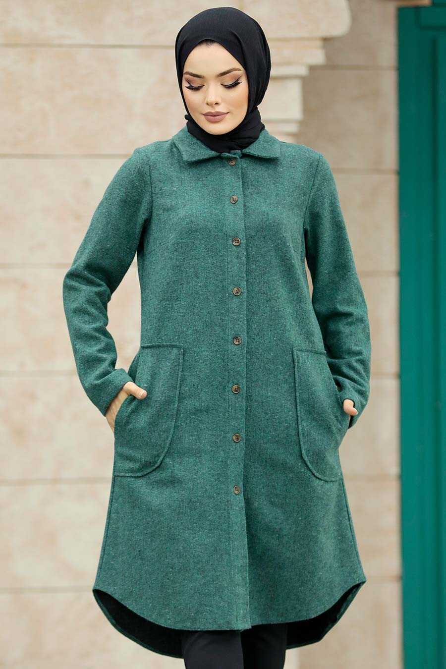 Neva Style - Almond Green Hijab Turkish Tunic 5951CY