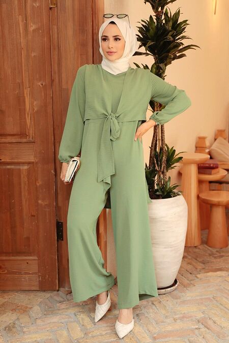  Almond Green Hjab Overalls 5714CY - NEVA STYLE