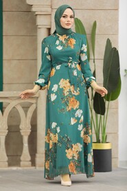  Almond Green Islamic Clothing Dress 27938CY - 2