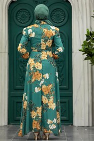  Almond Green Islamic Clothing Dress 27940CY - 2