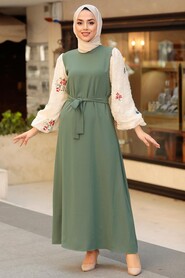 Almond Green Long Dress 12152CY - 1