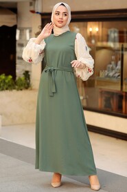  Almond Green Long Dress 12152CY - 2