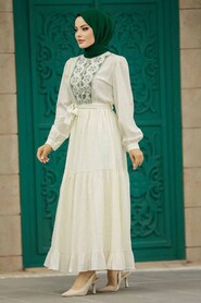  Almond Green Long Dress For Muslim Ladies 13081CY - 1
